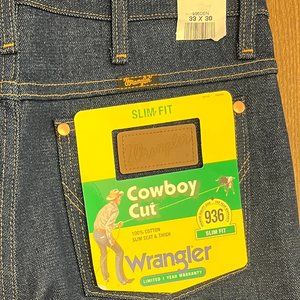 Mens Wrangler Slim Fit, Cowboy Cut, Bootcut Jeans size 33x30